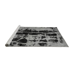 Sideview of Machine Washable Persian Gray Bohemian Rug, wshabs5630gry