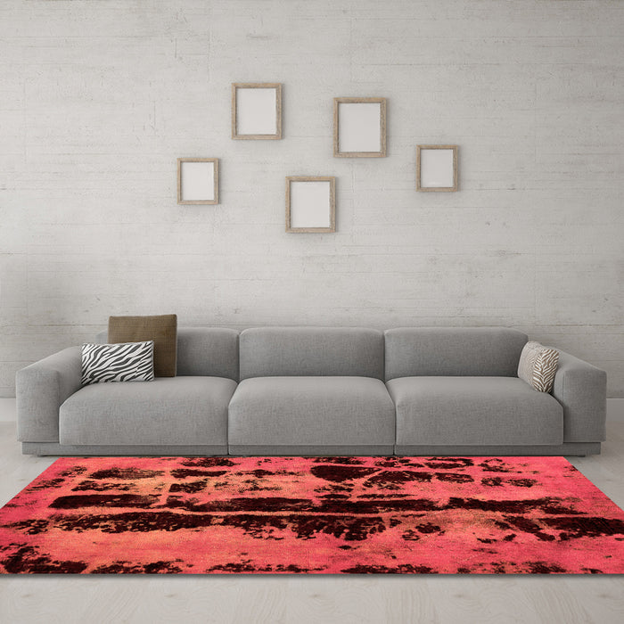 Machine Washable Persian Orange Bohemian Area Rugs in a Living Room, wshabs5630org