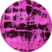 Round Machine Washable Persian Pink Bohemian Rug, wshabs5630pnk