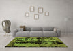 Machine Washable Persian Green Bohemian Area Rugs in a Living Room,, wshabs5630grn