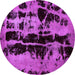 Round Machine Washable Persian Purple Bohemian Area Rugs, wshabs5630pur