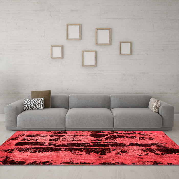 Bohemian Red Washable Rugs