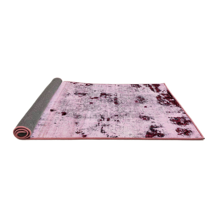 Sideview of Abstract Purple Pink Modern Rug, abs5631