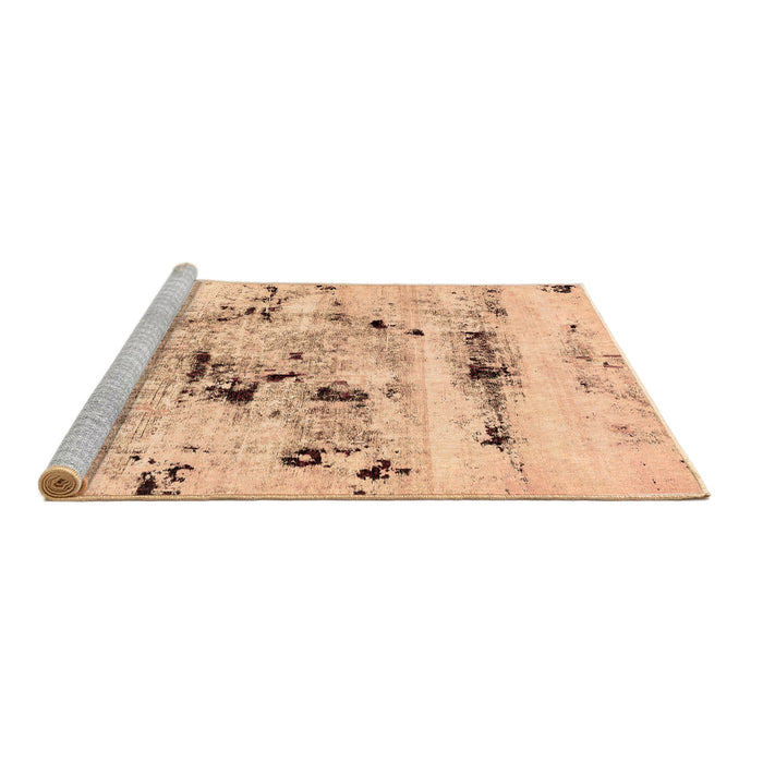 Sideview of Machine Washable Abstract Brown Modern Rug, wshabs5631brn
