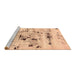 Sideview of Machine Washable Abstract Brown Modern Rug, wshabs5631brn