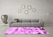 Machine Washable Abstract Pink Modern Rug in a Living Room, wshabs5631pnk