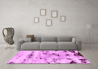 Machine Washable Abstract Pink Modern Rug, wshabs5631pnk