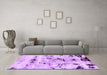 Machine Washable Abstract Purple Modern Area Rugs in a Living Room, wshabs5631pur