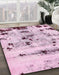 Abstract Purple Pink Modern Rug in Family Room, abs5631