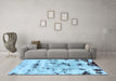 Machine Washable Abstract Light Blue Modern Rug in a Living Room, wshabs5631lblu