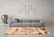 Machine Washable Abstract Brown Modern Rug in a Living Room,, wshabs5631brn