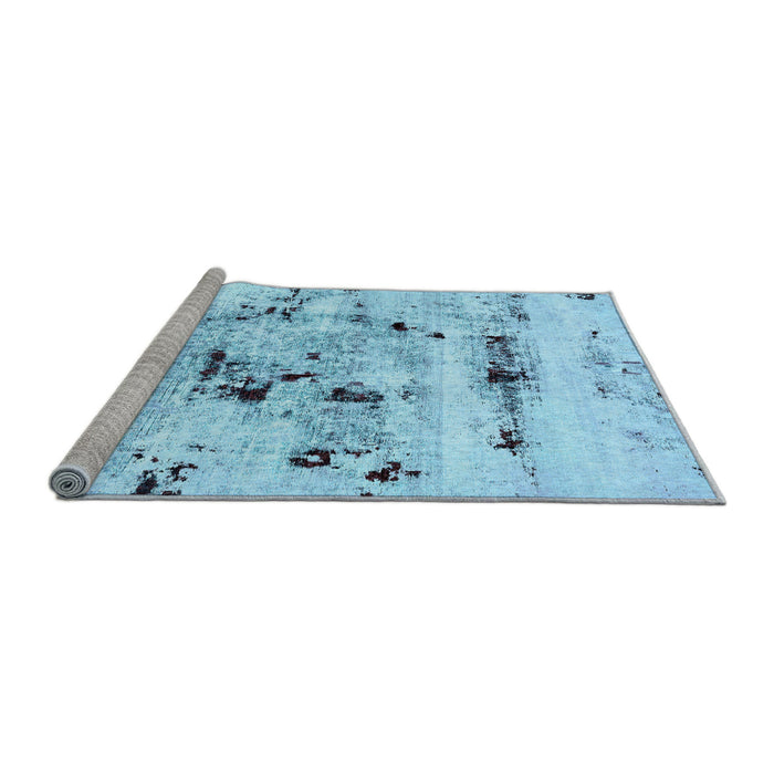 Sideview of Machine Washable Abstract Light Blue Modern Rug, wshabs5631lblu