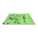 Sideview of Machine Washable Abstract Green Modern Area Rugs, wshabs5631grn