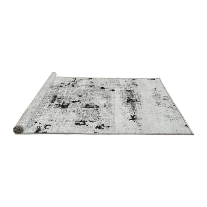 Sideview of Machine Washable Abstract Gray Modern Rug, wshabs5631gry