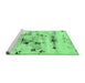 Sideview of Machine Washable Abstract Emerald Green Modern Area Rugs, wshabs5631emgrn