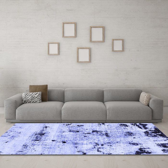 Machine Washable Abstract Blue Modern Rug in a Living Room, wshabs5631blu