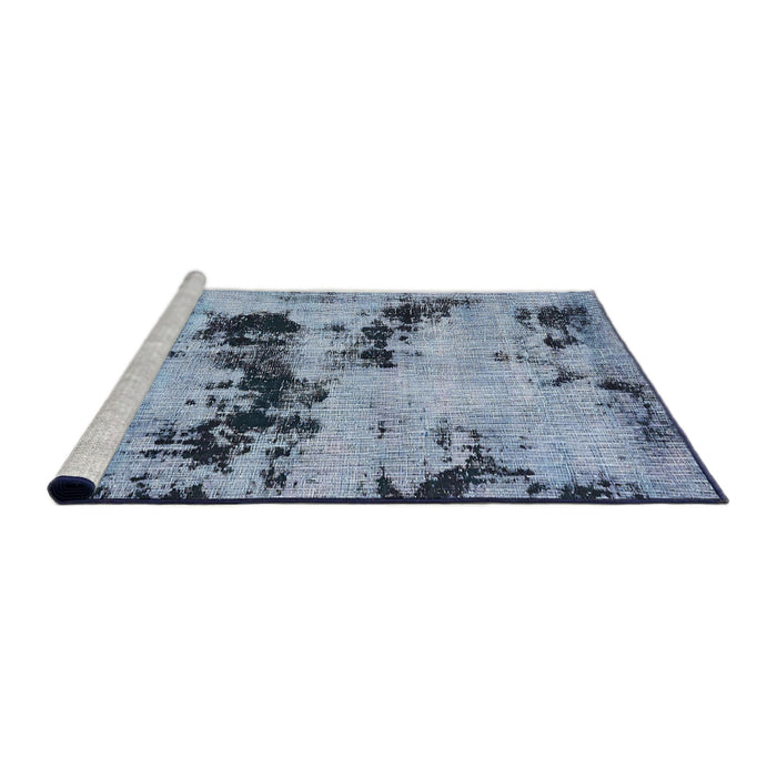 Sideview of Machine Washable Abstract Blue Rug, wshabs5632