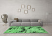 Machine Washable Persian Emerald Green Bohemian Area Rugs in a Living Room,, wshabs5632emgrn