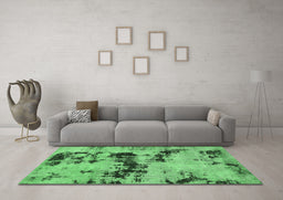 Machine Washable Persian Emerald Green Bohemian Area Rugs in a Living Room,, wshabs5632emgrn