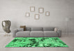 Machine Washable Persian Green Bohemian Area Rugs in a Living Room,, wshabs5632grn