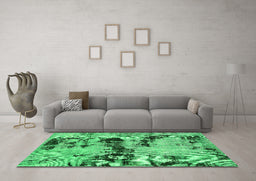 Machine Washable Persian Green Bohemian Area Rugs in a Living Room,, wshabs5632grn