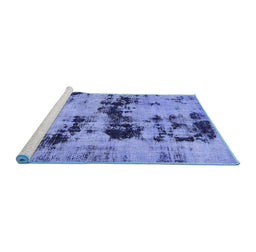 Sideview of Machine Washable Persian Blue Bohemian Rug, wshabs5632blu