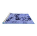 Sideview of Machine Washable Persian Blue Bohemian Rug, wshabs5632blu