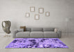 Machine Washable Persian Purple Bohemian Area Rugs in a Living Room, wshabs5632pur