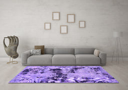 Machine Washable Persian Purple Bohemian Area Rugs in a Living Room, wshabs5632pur