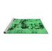 Sideview of Machine Washable Persian Green Bohemian Area Rugs, wshabs5632grn
