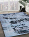 Abstract Blue Persian Rug in Family Room, abs5632