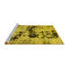 Sideview of Machine Washable Persian Yellow Bohemian Rug, wshabs5632yw