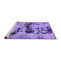 Sideview of Machine Washable Persian Purple Bohemian Area Rugs, wshabs5632pur