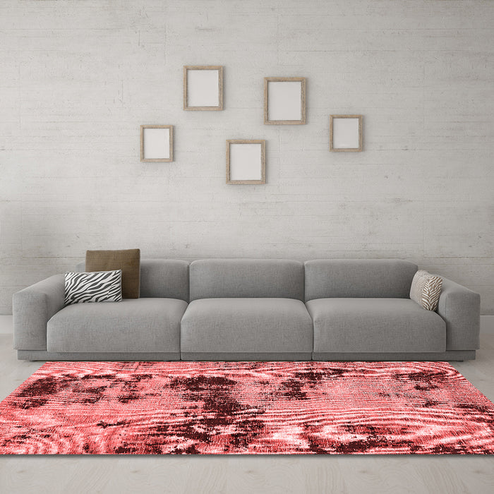 Bohemian Red Washable Rugs
