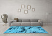 Machine Washable Persian Light Blue Bohemian Rug in a Living Room, wshabs5632lblu