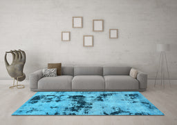 Machine Washable Persian Light Blue Bohemian Rug in a Living Room, wshabs5632lblu