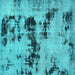 Square Persian Turquoise Bohemian Rug, abs5632turq