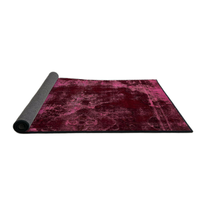 Sideview of Abstract Pink Violet Pink Modern Rug, abs5633