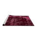 Sideview of Machine Washable Abstract Pink Violet Pink Rug, wshabs5633