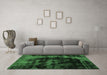 Machine Washable Abstract Emerald Green Modern Area Rugs in a Living Room,, wshabs5633emgrn