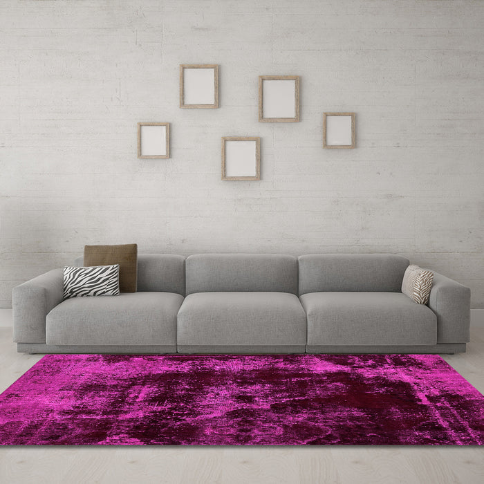 Machine Washable Abstract Pink Modern Rug in a Living Room, wshabs5633pnk