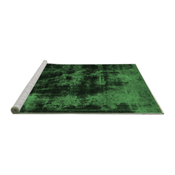 Sideview of Machine Washable Abstract Emerald Green Modern Area Rugs, wshabs5633emgrn