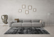 Machine Washable Abstract Gray Modern Rug in a Living Room,, wshabs5633gry