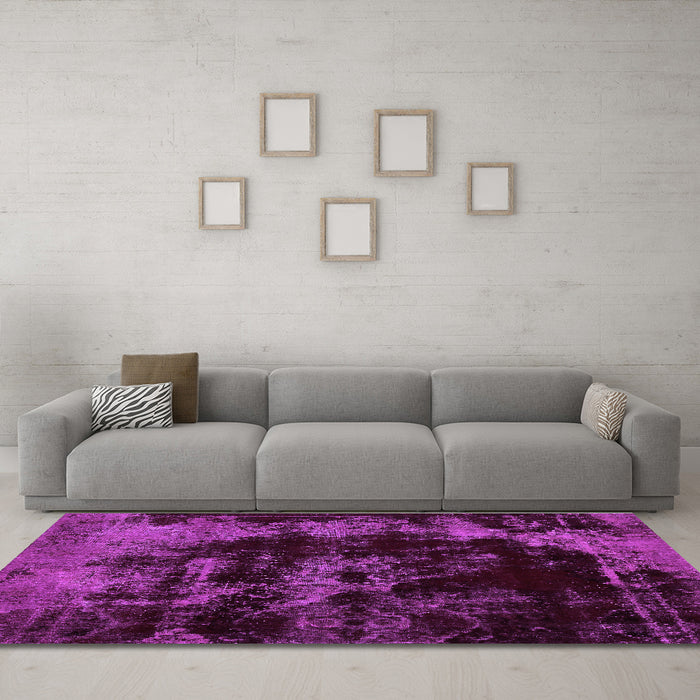 Machine Washable Abstract Purple Modern Area Rugs in a Living Room, wshabs5633pur