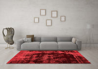 Machine Washable Abstract Red Modern Rug, wshabs5633red