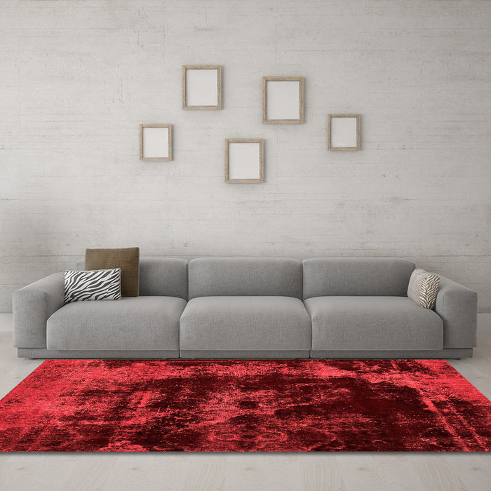 Modern Red Washable Rugs