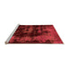 Sideview of Machine Washable Abstract Orange Modern Area Rugs, wshabs5633org