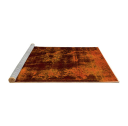 Sideview of Machine Washable Abstract Yellow Modern Rug, wshabs5633yw