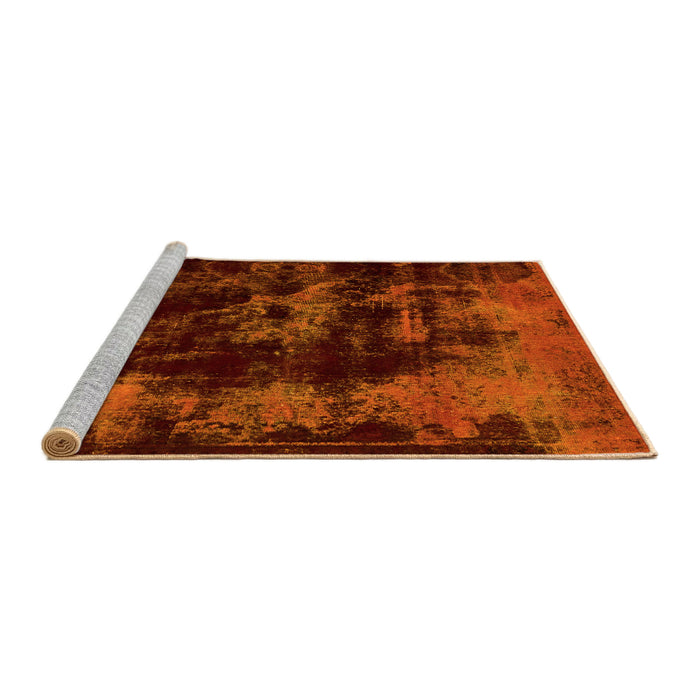 Sideview of Machine Washable Abstract Yellow Modern Rug, wshabs5633yw