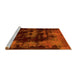 Sideview of Machine Washable Abstract Yellow Modern Rug, wshabs5633yw